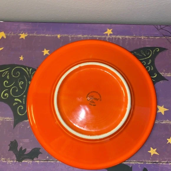 9" Spooky JOL Pumpkin  FIESTAWARE Orange Halloween Luncheon Plate Only - Picture 8 of 10